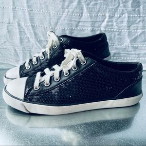 Coach Gema Black Sequins Size 7 Sneakers